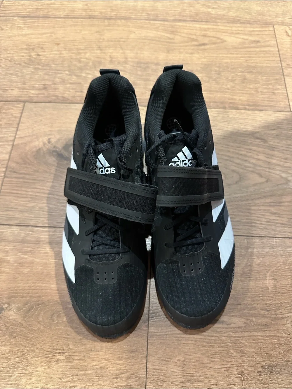 adidas Black and White Men's Training/Weightlifting Shoes with Midfoot Strap